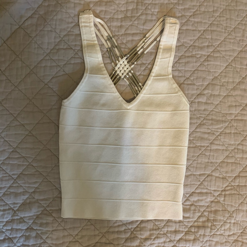 Bebe cream colored crop top